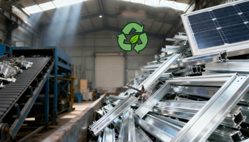 Recycling of metal materials from solar panels