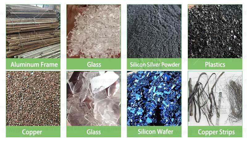 Recycling Silicon Silver Copper Glass and Aluminum from Solar Panels