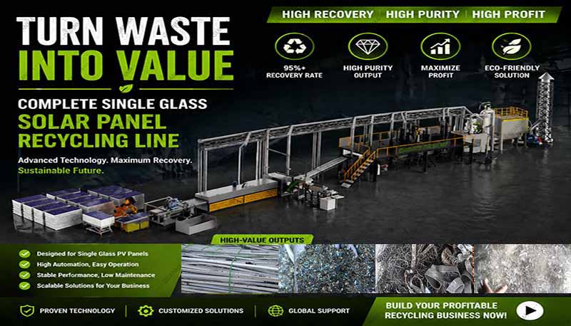 Monofacial Solar Panel Recycling Line