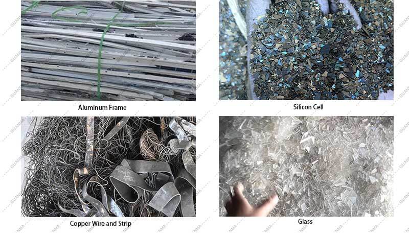 Output Materials of the Double-glass Solar Panel Recycling Line