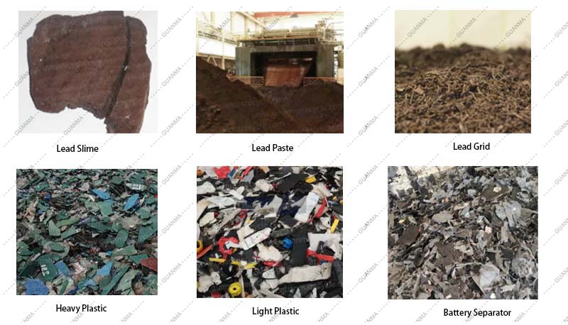 Output in the Lead-acid Battery Crushing and Separating Process