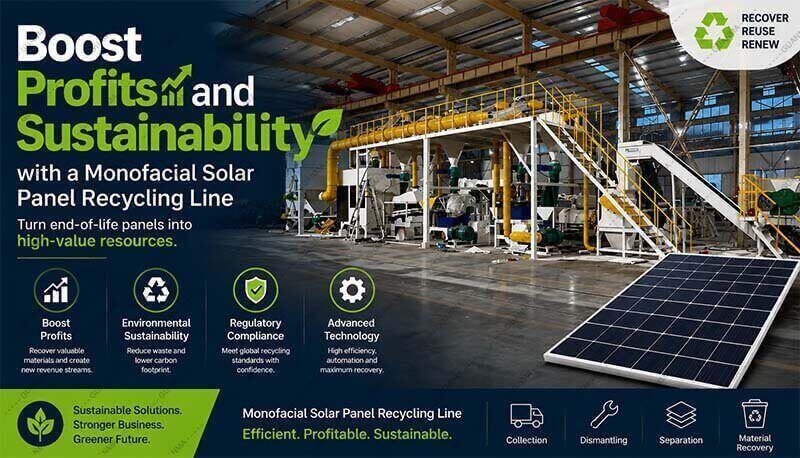 Boost Profits and Sustainability with a Monofacial Solar Panel Recycling Line