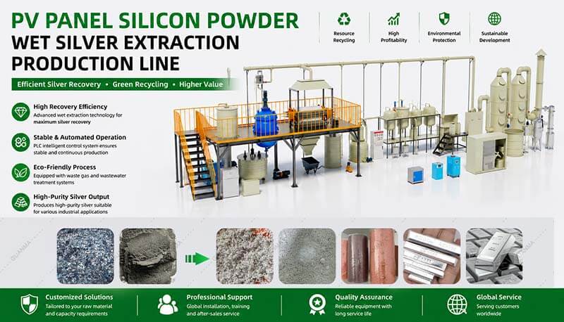 High-Efficiency PV Panel Silicon Powder Wet Silver Extraction ...